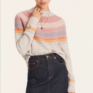 J Crew roll neck super soft fair isle sweater